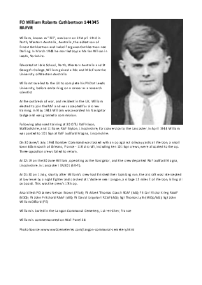 A preview of a PDF biography for Cuthbertson, William Roberts